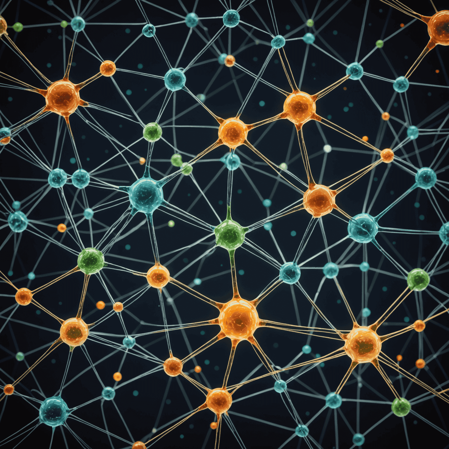 Imagen que muestra una red neuronal procesando datos científicos de diferentes campos como biología, física y química