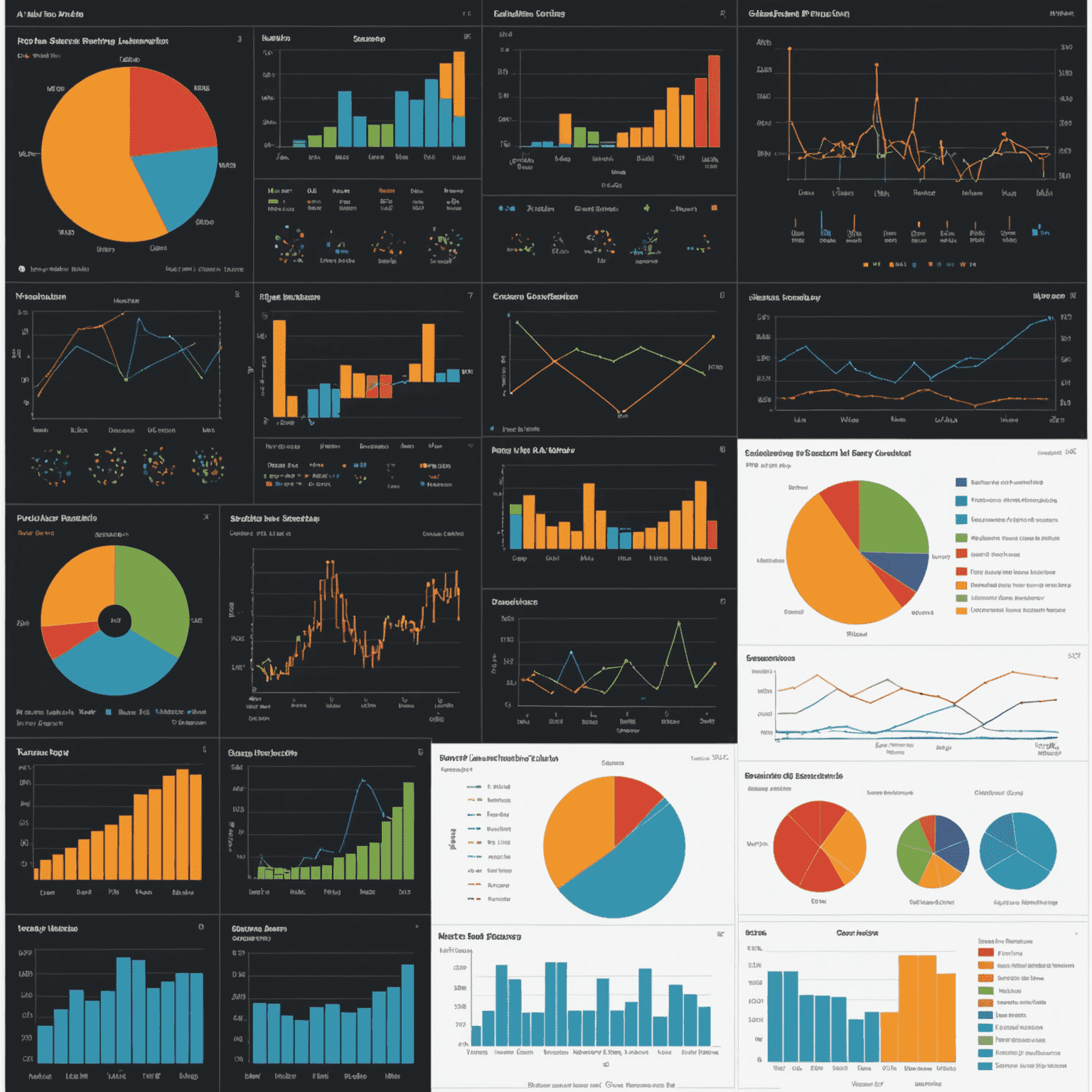 Imagen que muestra varios tipos de gráficos y visualizaciones de datos científicos creados con bibliotecas de Python